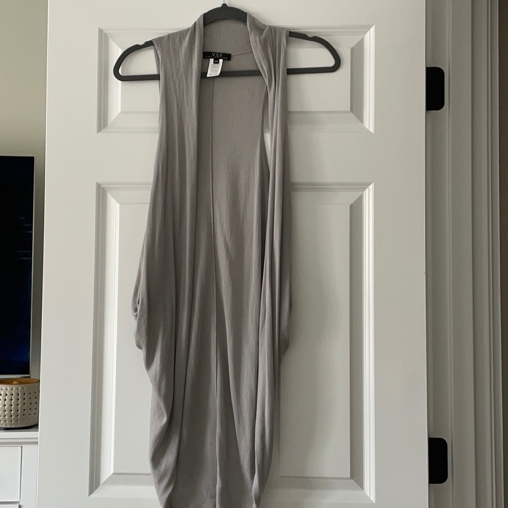 Open cardigan tank sweater